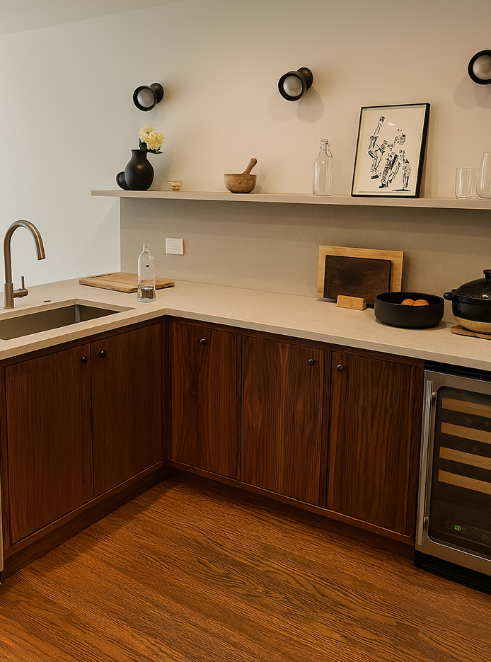 walnut kitchen cabinets