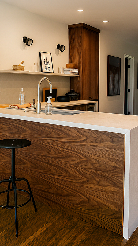 walnut kitchen cabinets